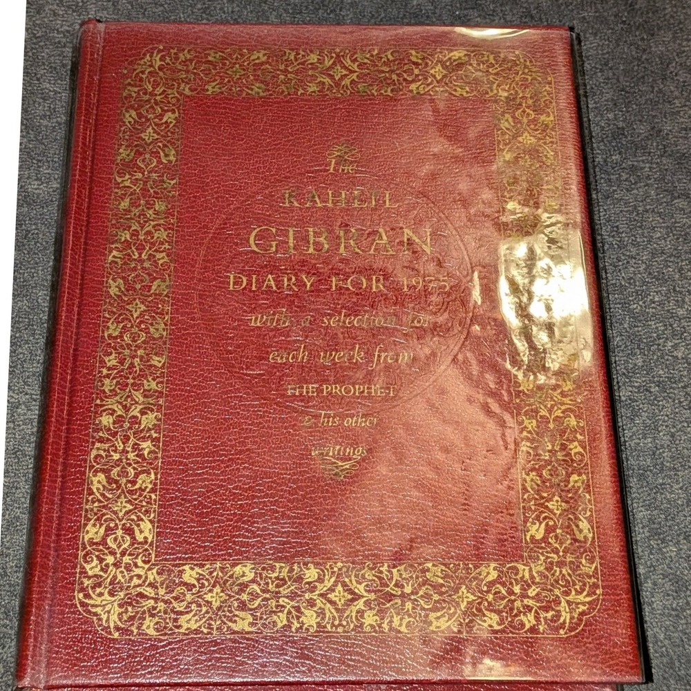 Vintage 1975 Kahlil Gibran Diary The Prophet First Edition Red Gold Gilt Knopf